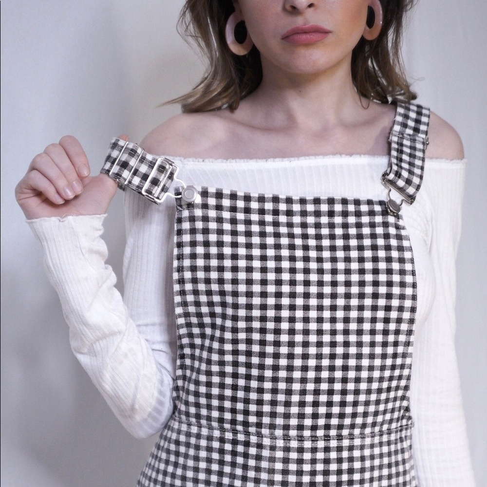 Etophe studios brand checkered overall dress
